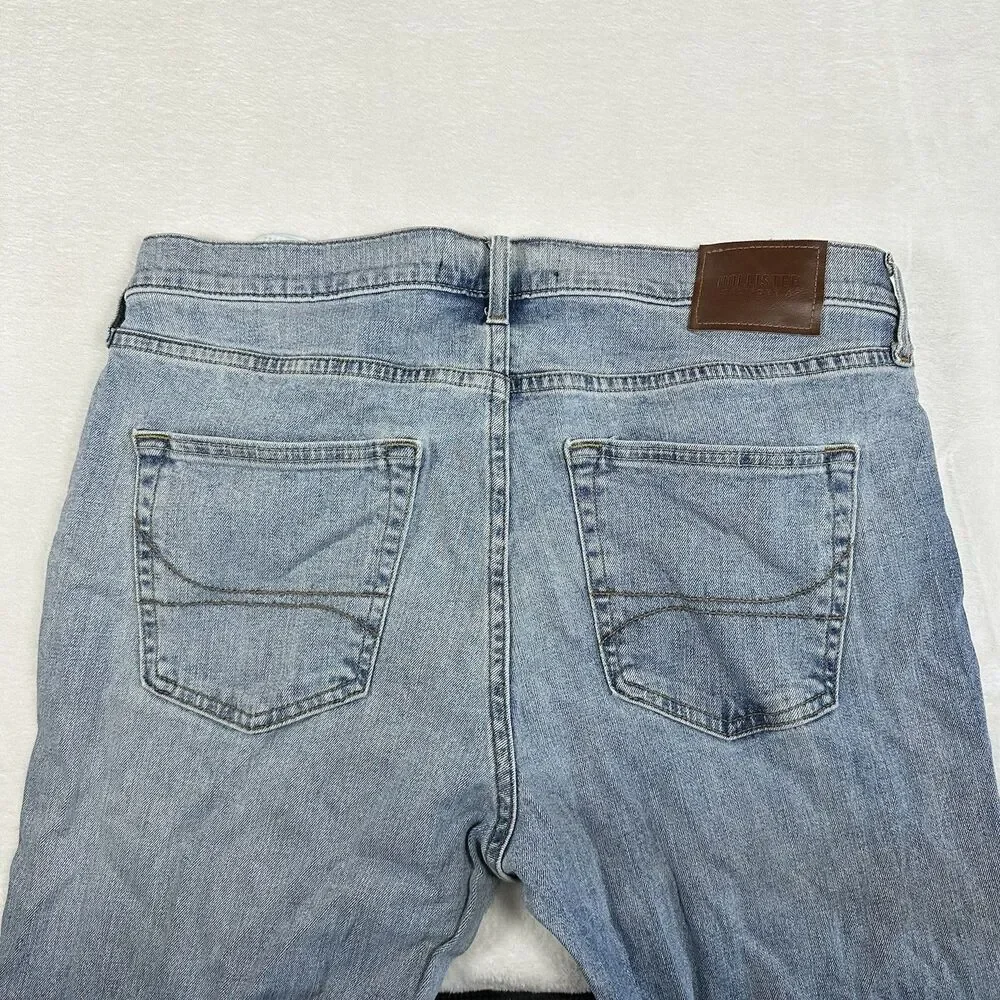 Hollister Epic Flex Boot Jeans Mens 36x30 Light Blue Bootcut Stretch‎ Denim